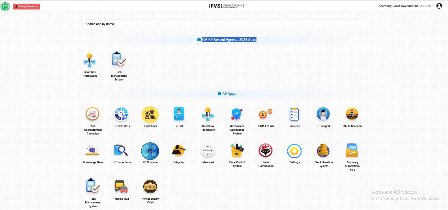 IPMS - PMRU Dashboard